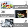 thumbnail image 5 of stusgo 35 Oz Glass Food Storage Containers 5 Pack,2 Compartment Portion Control with Airtight Snap Lids,Microwave,Oven,Freezer & Dishwasher Safe(5 Pack,Grey), 5 of 6