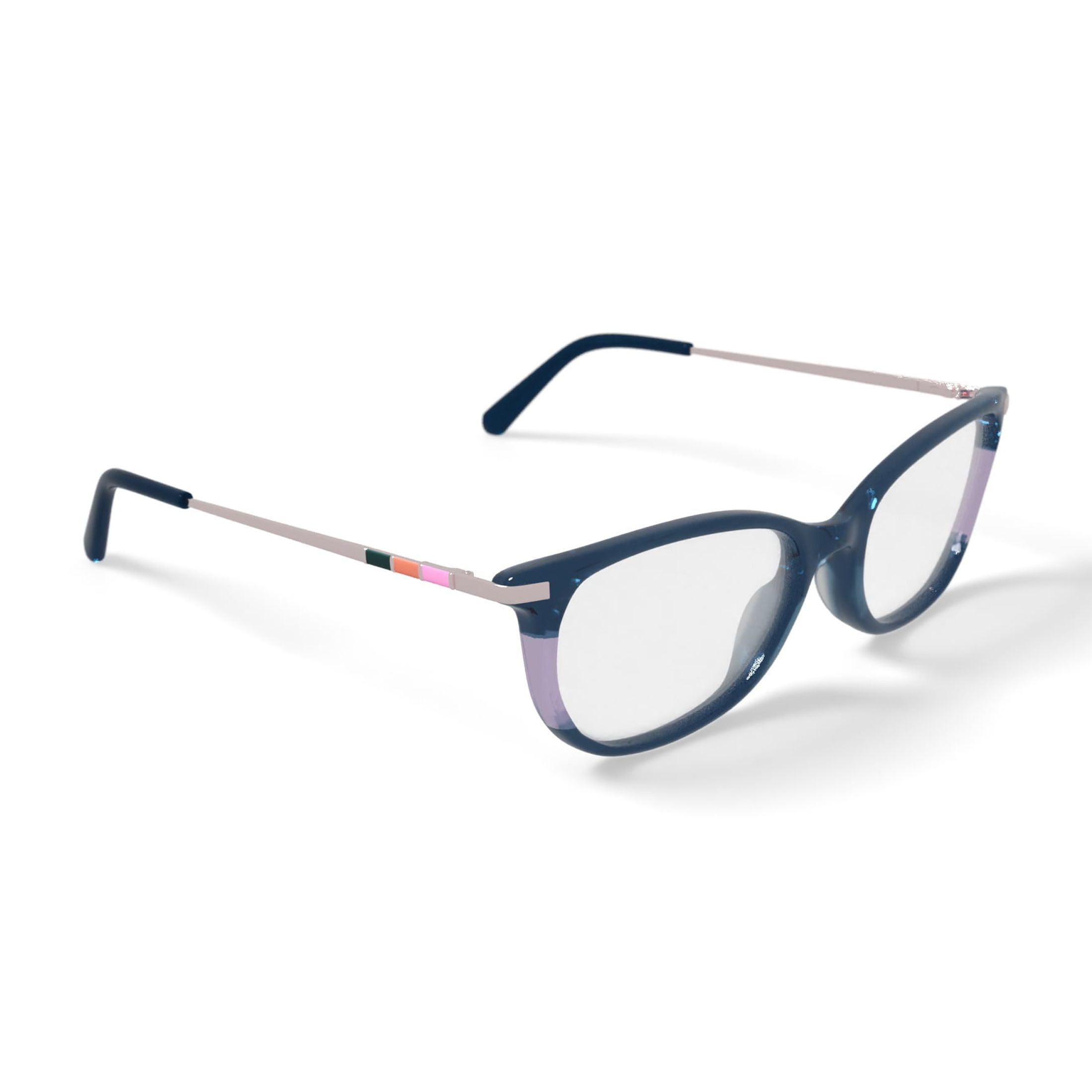 Flower Women's FLR6056 Prescription Eyeglasses with Case, Green/Pink