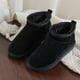 thumbnail image 2 of Botas de nieve de piel de ante de vaca para mujer, con forro de felpa, cálidas, minibotas antideslizantes para exteriores., 2 of 5
