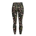 thumbnail image 6 of Renewold Mushroom Fern Leaf Black Yoga Leggings for Women with Pockets Trendy Running Yoga Pants High Waisted Tummy Control Graphic Pants Tights for Cycling Yoga Sports, XL, 6 of 8