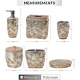 thumbnail image 6 of Decozen Bathroom Accessories Set of 6: Dispenser Toothbrush Holder Soap Dish & More - Silver Gold, 6 of 6