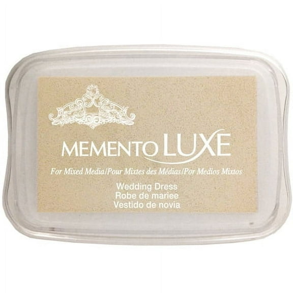 Tsukineko Memento Luxe Ivory Ink Pad: Wedding Dress, 4 x 2 inches