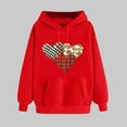 thumbnail image 2 of XPMWRP Women's Heart Graphic Print Hoodie Sweatshirts Long Sleeve Oversized Pullover Casual Loose Fit Fall Winter Sweatshirts Red M, 2 of 5