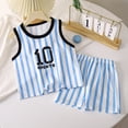 thumbnail image 2 of XZNPDUCQ Toddler Girls Clothes Set Short Sleeve T-shirt Top Elastic Shorts Solid 2Pcs Outfits Cartoon Print 2PCS Set kids For 6 12 18 24 Months 2T 3T 4T 5T Dailywear Blue，5-6 Years, 2 of 3