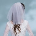 thumbnail image 3 of Visland 40cm Beautiful with Comb Net Yarn Bridal Veil Single Layer Ribbon Edge Short Veil Hair Accessories, 3 of 7