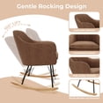 thumbnail image 4 of Yeshouse Mecedora para bebé, tapizada en terciopelo, ergonómica, estructura metal-madera, capacidad 160 kg, 4 of 7