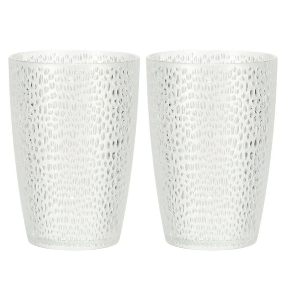Uxcell Clear Plastic Reusable Drinking Glasses, 12.8oz Hobnail Drinking Glasses Set Plastic Water Cup Unbreakable Stackable for Beer Cocktail Water Juice Whiskey(Transparent, 2Pcs)