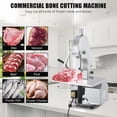 thumbnail image 2 of Commercial Electric Meat Cutting Bandsaw,Stainless Steel Countertop Bone Sawing Machine Butcher,Band Saw Frozen Meat Cutter Machine,Adjustable Thickness,5 Blades,for Bone Cutting, 2 of 8