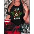 thumbnail image 1 of T-Shirt de Sport Décontracté Simple à Col Rond et Manches Courtes pour Femmes avec Motif d'Ours Anglais Créatif Imprimé, Haut d'Été Confortable pour les Vacances. Fête des Pères, Fête des Mères, Nouvel An, Fête du Printemps, 1 of 7