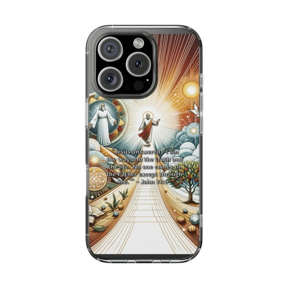 Clear Hybrid Shockproof Case for Apple iPhone 16 PRO - Jesus The Way Truth and Life Design