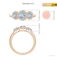 thumbnail image 3 of ANGARA Natural Round Aquamarine Three Stone Halo Ring with Diamonds in 14K Rose Gold for Women (Size-5mm) | March Birthstone, Birthday, Anniversary, Jewelry Gift for Women | Natural Aquamarine Ring, 3 of 7