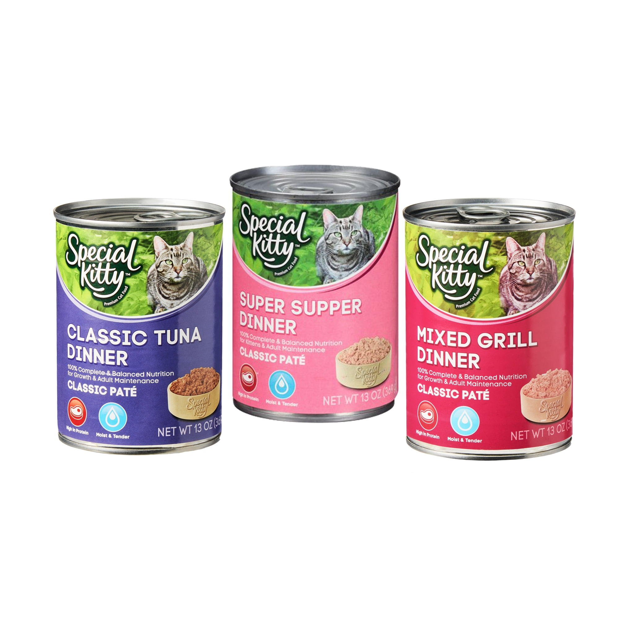 Special Kitty Classic Pate Premium Cat Food Variety Pack, 13 oz, 12 count