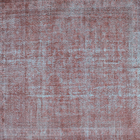 Ahgly Company Indoor Square Abstract Light Blue Contemporary Area Rugs, 3' Square