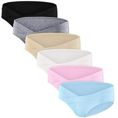 

YDKZYMD Multicolor Low Waist Plus Size 100% Cotton Bikini Underwear for Women Stretchy Maternity Pregnancy Moisture Wicking Panty 6 Pack M-3XL