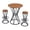 Walnut, variant on HSUNNS Bar Table Set, 3-Piece Dining Table Set, 31.5" Round Industrial Pub Table Set with 2 Stools, Wood Grain Top & Black Metal Frame, Space-Saving Kitchen Table Set for Small Apartments, Walnut
