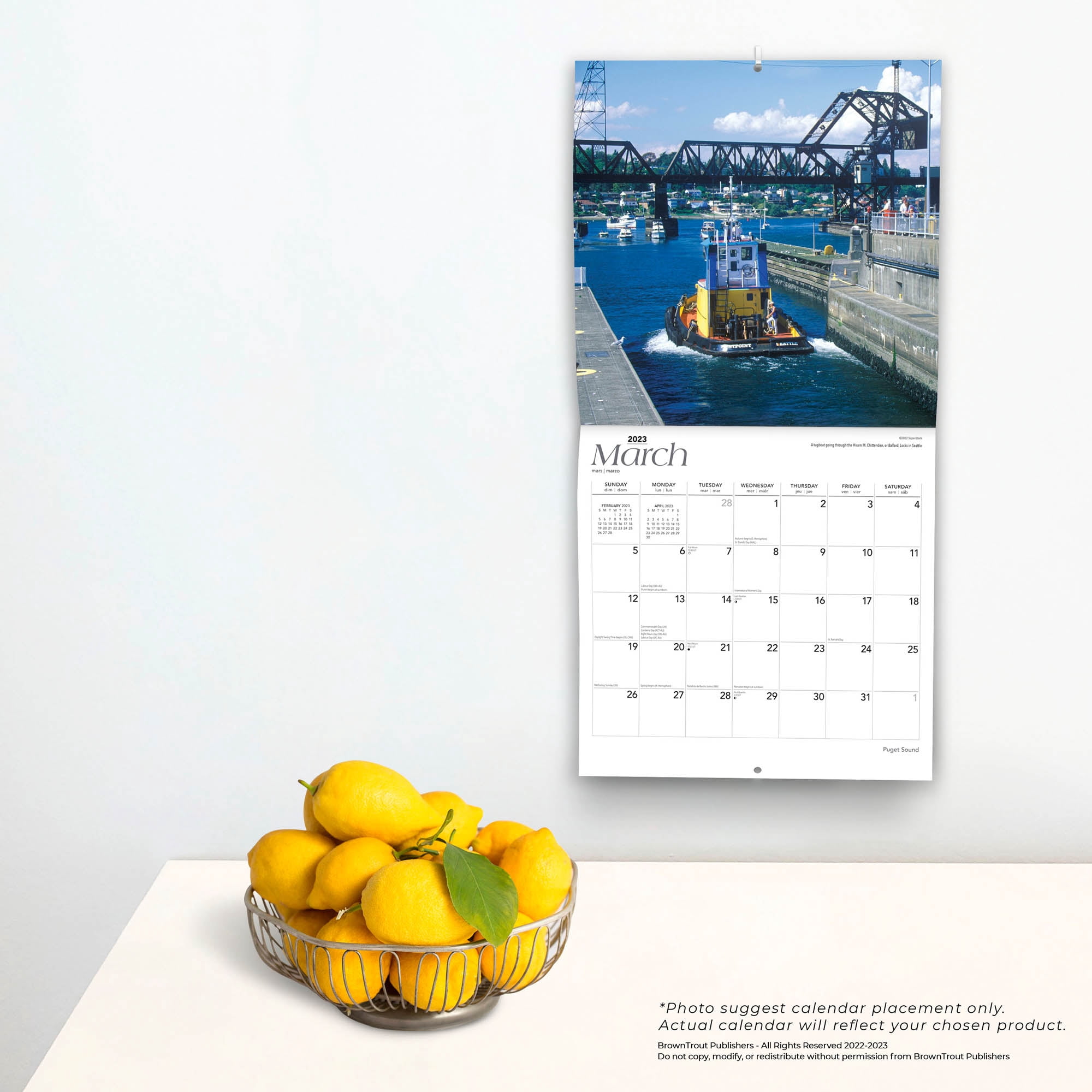 Puget Sound 2023 Wall Calendar 12x12 by Browntrout