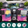 thumbnail image 5 of Retro abstract geometric design 64 Pack Kick Mat Back Seat Protector With Storage Pockets, Universal Car Seat Back Organizer For Pets, Waterproof Backseat Protector For Most Car, 5 of 5