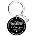 thumbnail image 1 of Llaveros para mujer, llavero de billetera, llavero de auto, lindo llavero DIY para mi hija, llavero de acero inoxidable negro con apellido de 26 letras, 2,5 cm, decoraciones de moda, 1 of 3