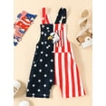 thumbnail image 2 of Bagilaanoe 4th of July Jumpsuit Shorts for Toddler Baby Girl Sleeveless Stars Stripes Print Romper Overalls 12M 18M 24M 3T 4T 5T Kids Independence Day Outfits, 2 of 9