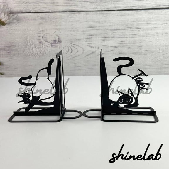 Shinelab Corgi Dog Metal Bookend Dog Name Bookend, Animal Desk Bookshelf Decor