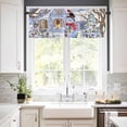 thumbnail image 3 of Christmas Snowman Kitchen Curtains and Valances Set, Winter Snow Bird Rod Pocket Window Valance 18 Inch Window Curtain Panels for Living Room Bedroom Laundry, 27.5x36in, 3 Pieces, 3 of 7