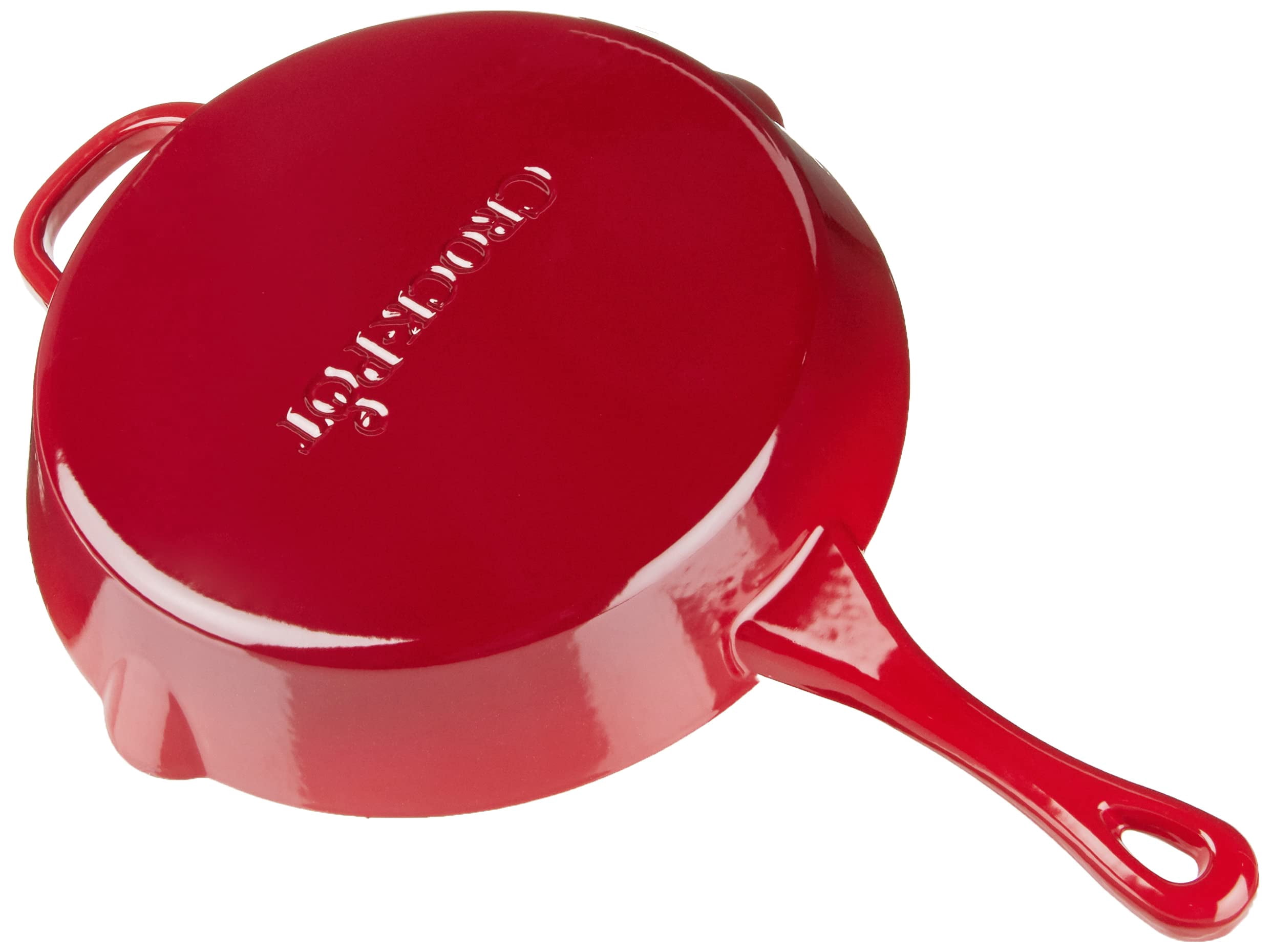 Crock-Pot Artisan 12 Inch Enameled Cast Iron Skillet in Scarlet Red
