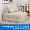 thumbnail image 5 of Dextrus Folding Sofa Bed Chair, Convertible Floor Sleeper with Pillow & Back Support, Beige, 5 of 8