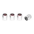 thumbnail image 1 of 4 Pcs Tapones de Válvula de Neumático con Patrón de Dedo para Cubiertas Decorativas de Válvula de Neumático de Coche Aleación de Aluminio Goma Tonos Plateados Rojos 8x12mm, 1 of 1