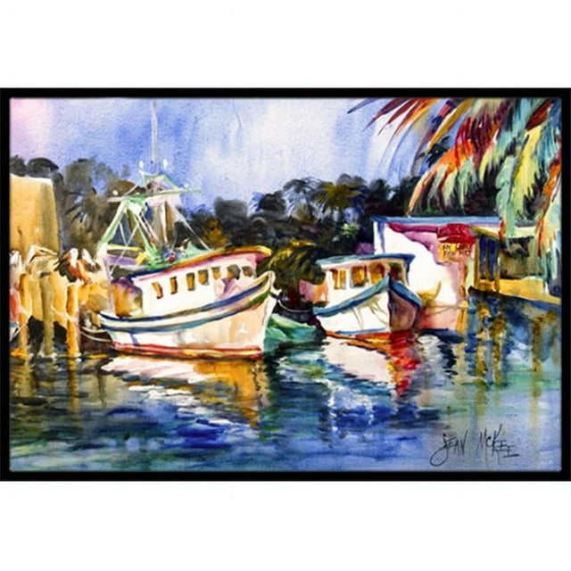 Carolines Treasures JMK1045JMAT Fly Creek Fish Market Indoor & Outdoor Mat- 24 x 36 in.