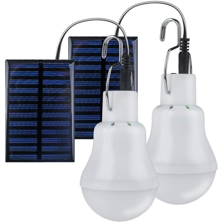 

CNKOO Solar Light Bulbs Outdoor Indoor Home Chicken Coop Lights Solar Powered LED Shed Lights Camping Lamps for Tent (2 Packs)
