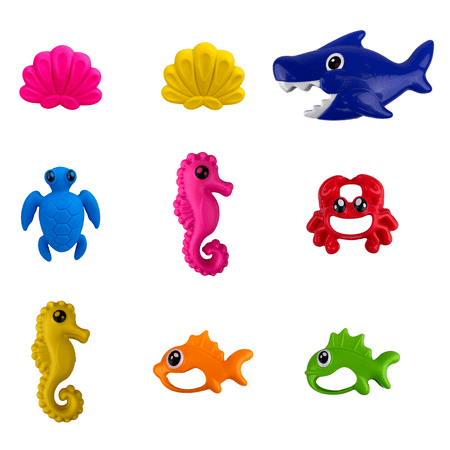 Play Day Fish & Catch 12-Piece Pool & Bath Toy Game, Ages 3+, Unisex
