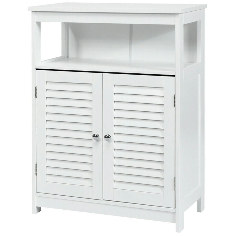 Finihen Bathroom Storage Cabinet, Bathroom Floor Cabinet, Wood Freestanding Bathroom Storage Cabinet with Double Shutter Door, for Bathroom, Living Room, Bedroom, Kitchen, White Finihen Bathroom Storage Cabinet, Bathroom Floor Cabinet, Wood Freestanding Bathroom Storage Cabinet with Double Shutter Door, for Bathroom, Living Room, Bedroom, Kitchen, White