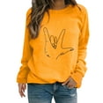 thumbnail image 2 of Baqcunre Valentine'S Day Shirts For Women 2024 Sweatshirt Cute Heart Shaped Printed Pullover Crewneck Shirt(Yellow S-4XL),Long Sleeve Shirts For Women Graphic Tees Womens Fashion Womens Tops, 2 of 4