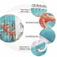 thumbnail image 3 of Coastal Starfish Bathroom Shower Curtains with 12 Hooks Polyester Waterproof Shower Curtain for Stalls and Bathtubs Teal Summer Beach Ocean Coral Decorative Bathroom Privacy Curtain 72x96 Inches, 3 of 8
