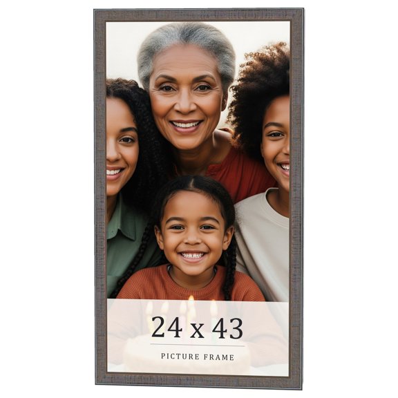 24x43 Frame Blue Kingsley Pewter Solid Wood Picture Frame Width 0.75 Inches |Interior Depth 0.5