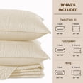 thumbnail image 6 of VCCOEM Quilt Set Twin/Twin XL Size Lightweight Bedspreads, All Season Coverlet, 3 Piece (1 Quilt, 2 Pillow Shams), Coin Pattern, Beige, 6 of 8
