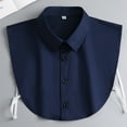 thumbnail image 3 of Mens Office Detachable Dickey Solid Color Button False Collar Lapel Half Shirt, 3 of 19