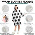 thumbnail image 5 of Soccer Ball Pattern Wearable Oversized Blanket,Wearable Blanket Hoodie for Adults,Cozy Hooded Blankets with Super Pockets,Super Warm Fuzzy Pullover for Women & Men, 5 of 6