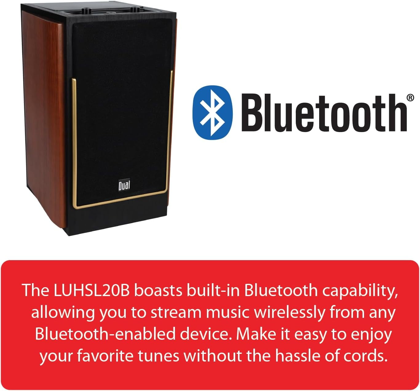 Dual LUHSL20B Bluetooth Bookshelf Speakers Pair | 100W | With Remote