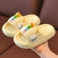 thumbnail image 2 of TOWED22 Girls Slippers Flip Flops Summer Cushion Thick Sole Large Bow Cute Platform Cloud Slides Home Sandals(Yellow,12.5), 2 of 7