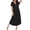Black, variant on Ekouaer Nightgowns for Women Bamboo Viscose Long Night Gown Short Sleeve Moo Moos V Neck Sleep Shirts Pleated House Dress