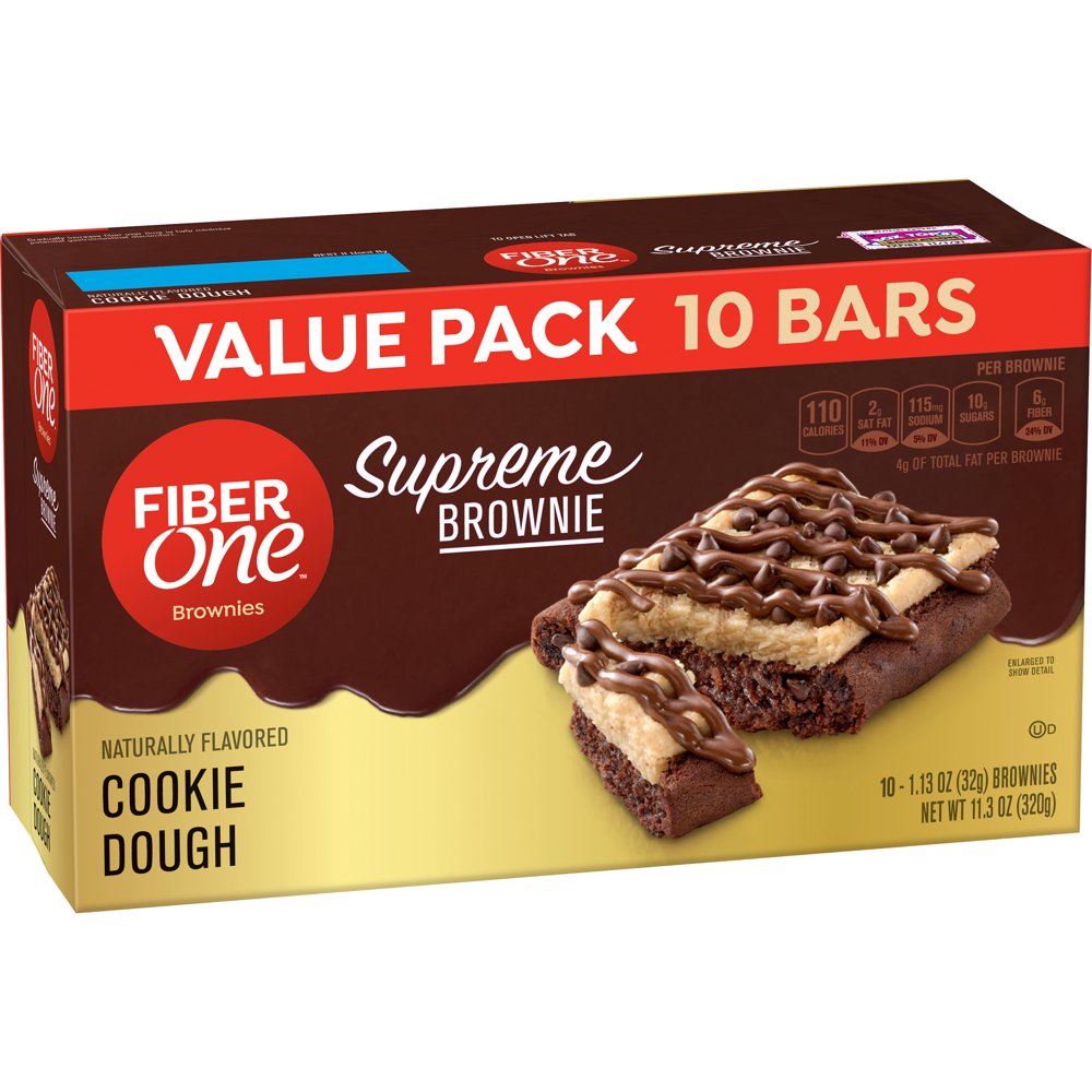 Fiber One Supreme Brownie Cookie Dough 10Ct Carton, 11.3 oz Walmart