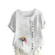 thumbnail image 2 of Fiudx Ofertas Flash Del Día Top de Manga Corta con Cuello Redondo y Botones Regulares con Estampado Sexy de Verano para Mujer, 2 of 5