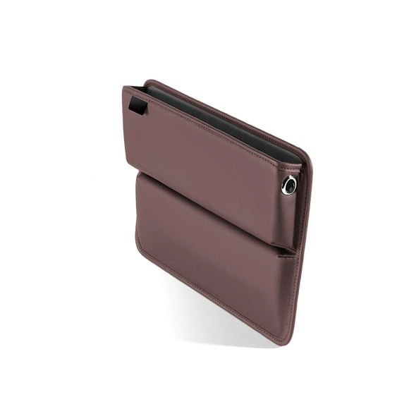 Riwesomey Estuche de relleno de grietas para asiento de automóvil, soporte de bolsillo para consola de camión de vehículo de cuero, billeteras Ventana automotriz Café