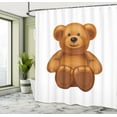 thumbnail image 4 of Ambesonne Chocolate Tones Shower Curtain, Smiling Teddy Bear, 69"Wx84"L, Dark Peach and Dark Rust, 4 of 4