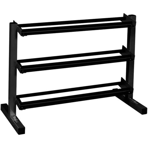 Best Fitness (BFDR10B) 3 Tier Dumbbell Rack Stand for Home Gym, Free Weight Sets Dumbbells Organizer, Black