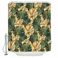 thumbnail image 2 of Beige Green Leaves Waterproof Fabric Shower Curtain, Farmhouse Vintage Botanical Shower Curtain for Bathroom Curtains Bathtubs Hotel Washable Shower Curtains with 12 Hooks Standard 60x72, 2 of 6