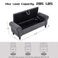 thumbnail image 4 of ATOMSPACE 51.5''W Bedroom Storage Bench, Modern Corduroy Upholstered Bench with Rolled Arms for Entry way, Dark Gray, 4 of 14