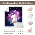 thumbnail image 5 of Galaxy Unicorn Throw Blankets for Couch, Space Unicorn Floral Plush Soft Fleece Throw Purple Pink, Cute Unicorn Sherpa Plush Blanket for Kids Girls Boys (Twin 60"x80"), 5 of 6