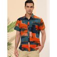 thumbnail image 2 of Lars Amadeus Camisas abotonadas de mancorcon bloques de colores geométricos irregulares pahombre Amarillo verde M, 2 of 6